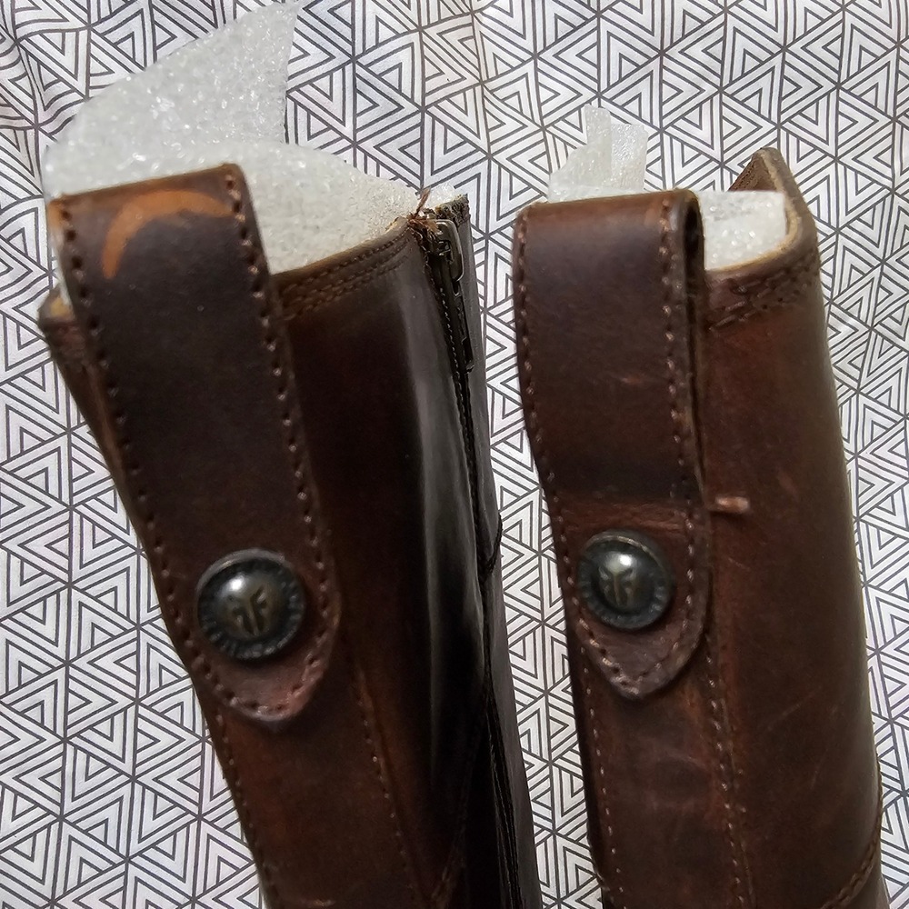 NWOT Frye Harness Tall Boots Brown Leather Zip Up Riding Equestrian Classic 6 - Picture 9 of 16